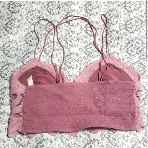 Free People Pink Adelle Lace Bralette Size Medium - Picture 5 of 5